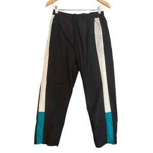 Vintage All Points Members Only Black Teal White Colorblock Track Pants Size M